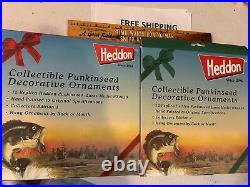 LOT OF 2 DIFFERENT Sets (24 pieces) TOTAL Heddon Punkinseed CHRISTMAS Ornaments