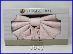 LOT OF 2 Texas House Oversized Gingham Decorative Bow Pink 24x48 SHIPS FAST