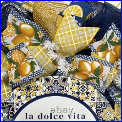 La Dolce Vita The Good Life Amalfi Coast Wreath with Lemons