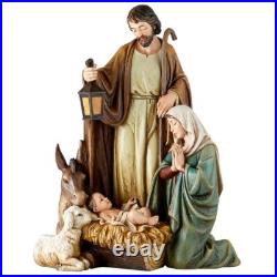 Lamb of God Holy Family Nativity Figurine With Animals Statue Decor 14 1/2 In