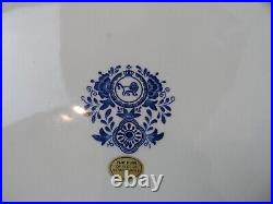 Large 16 inch Blue and White Charger Platter Horse Drawn Sleigh