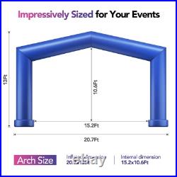Large 21Ft Gable Inflatable Arch with built-in blower Blue