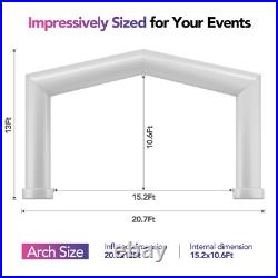 Large 21Ft Gable Inflatable Arch with built-in blower White