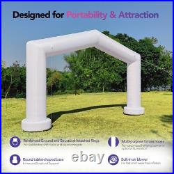 Large 21Ft Gable Inflatable Arch with built-in blower White