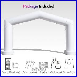 Large 21Ft Gable Inflatable Arch with built-in blower White