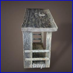 Large Cedar Barn Wood Nativity Stable Creche Figurines Greenery NOT Included A43