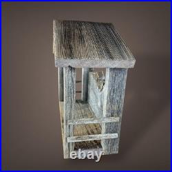 Large Cedar Barn Wood Nativity Stable Creche Figurines Greenery NOT Included A43