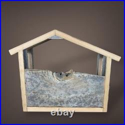 Large Cedar Barn Wood Nativity Stable Creche Figurines Greenery NOT Included A43