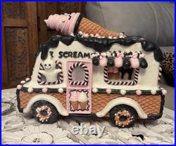 Large Halloween Waffle Cone Ice Cream Truck Pink Black Ghost 11 inch Lights Up Large Halloween Waffle Cone Ice Cream Truck Pink Black Ghost 11 inch Lights Up