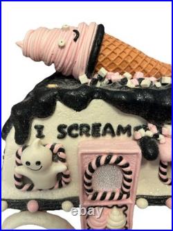 Large Halloween Waffle Cone Ice Cream Truck Pink Black Ghost 11 inch Lights Up Large Halloween Waffle Cone Ice Cream Truck Pink Black Ghost 11 inch Lights Up