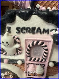 Large Halloween Waffle Cone Ice Cream Truck Pink Black Ghost 11 inch Lights Up Large Halloween Waffle Cone Ice Cream Truck Pink Black Ghost 11 inch Lights Up