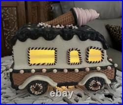 Large Halloween Waffle Cone Ice Cream Truck Pink Black Ghost 11 inch Lights Up Large Halloween Waffle Cone Ice Cream Truck Pink Black Ghost 11 inch Lights Up