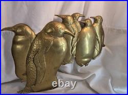 Large Heavy Solid Brass Penguin Wall Art 16 6lbs