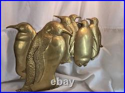 Large Heavy Solid Brass Penguin Wall Art 16 6lbs