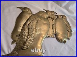 Large Heavy Solid Brass Penguin Wall Art 16 6lbs