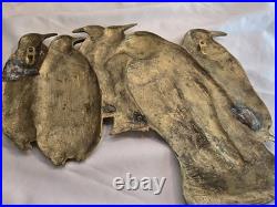 Large Heavy Solid Brass Penguin Wall Art 16 6lbs