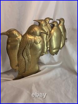 Large Heavy Solid Brass Penguin Wall Art 16 6lbs