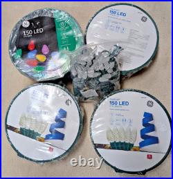 Large Lot Of GE Christmas LED Lights 5 Sets of 150