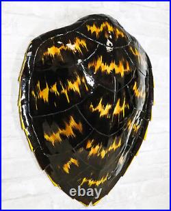 Large Nautical Marine Black Tone Faux Hawksbill Turtle Shell Replica Wall Decor