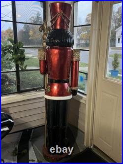 Large Red Black Gold Wooden Nutcracker Soldier Christmas Holiday Décor