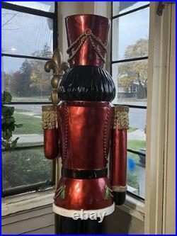 Large Red Black Gold Wooden Nutcracker Soldier Christmas Holiday Décor