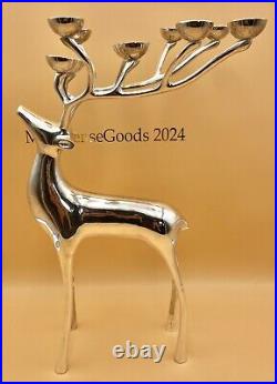 Large Silver Plate Pottery Barn Reindeer Candelabra 10 Points Stands 20 Tall Large Silver Plate Pottery Barn Reindeer Candelabra 10 Points Stands 20 Tall