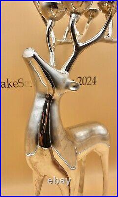 Large Silver Plate Pottery Barn Reindeer Candelabra 10 Points Stands 20 Tall Large Silver Plate Pottery Barn Reindeer Candelabra 10 Points Stands 20 Tall