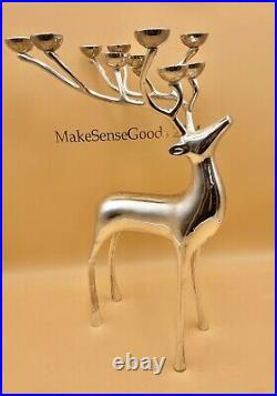 Large Silver Plate Pottery Barn Reindeer Candelabra 10 Points Stands 20 Tall Large Silver Plate Pottery Barn Reindeer Candelabra 10 Points Stands 20 Tall