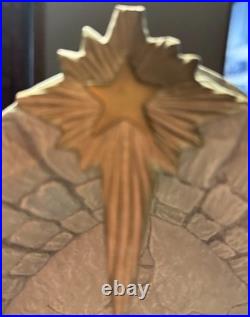 Large Vintage ceramic Christmas Lighted Nativity scene with attached music box