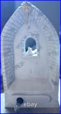 Large Vintage ceramic Christmas Lighted Nativity scene with attached music box