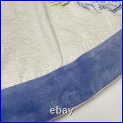 Laura Ashley Blue Chinoserie Christmas Trees in Vase Tree Skirt Embroidered NEW