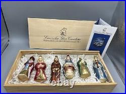 Lausch Glas Creation Germany Glass 6 Piece Nativity Ornament Set Vtg in Box