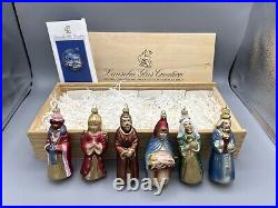 Lausch Glas Creation Germany Glass 6 Piece Nativity Ornament Set Vtg in Box