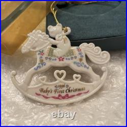 Lenox 1996 Baby's First Christmas Rocking Horse Porcelain Hanging Ornament
