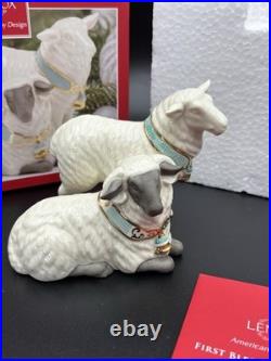 Lenox First Blessing Nativity Sheep Figurine Set with Box & Inserts Mint