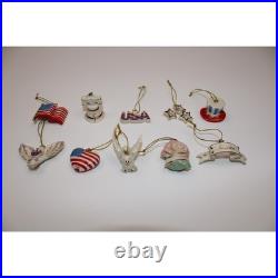 Lenox Fourth of July Independence Day Mini Set of 10 Porcelain Ornaments