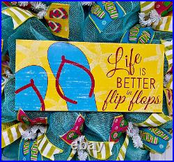 Life Is Better In Flip Flops Summer Wreath Handmade Deco Mesh Life Is Better In Flip Flops Summer Wreath Handmade Deco Mesh
