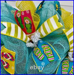 Life Is Better In Flip Flops Summer Wreath Handmade Deco Mesh Life Is Better In Flip Flops Summer Wreath Handmade Deco Mesh