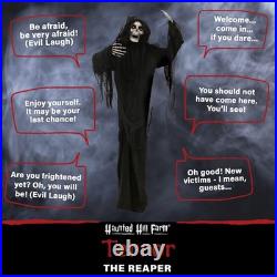 Life-Size Animatronic Scary Talking Grim Reaper with Touch Activated Lights a