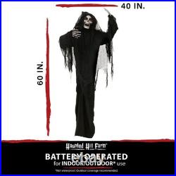Life-Size Animatronic Scary Talking Grim Reaper with Touch Activated Lights a