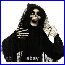 Life-Size Animatronic Scary Talking Grim Reaper with Touch Activated Lights a