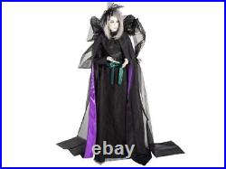 Life Size Witch Sorceress Black Bird Halloween Prop Haunted House LED Animated