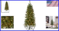 Lifelike Slim 4.5 ft Pre-Lit Kingswood Fir Christmas Tree 150 Clear Lights