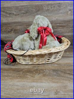 Lifesize Animated Christmas Puppies Bed Cocker Spaniel Holiday Animals Dogs Lifesize Animated Christmas Puppies Bed Cocker Spaniel Holiday Animals Dogs