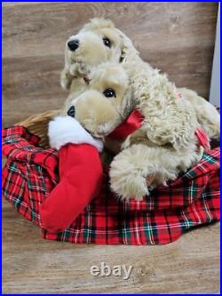 Lifesize Animated Christmas Puppies Bed Cocker Spaniel Holiday Animals Dogs Lifesize Animated Christmas Puppies Bed Cocker Spaniel Holiday Animals Dogs