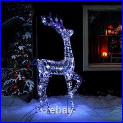 Light Up Deer Outdoor Christmas Decorations, 120 Led Iridescent Lighted ...