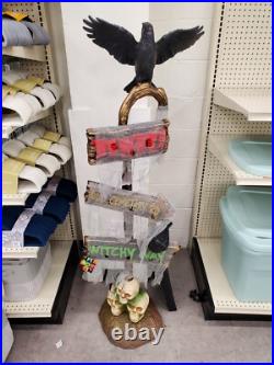 Light-Up Halloween Sign Spooky Sound Effects, LED Illuminated Signs Beware