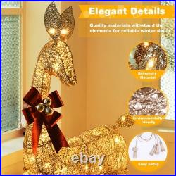 Lighted Christmas Decor Deer 3 Piece Decor Reindeer Family Set Indoor Outdoor