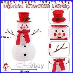 Lighted Christmas Snowman Decorations Yard 2.3FT Snowman Indoor Outdoor