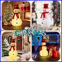 Lighted Christmas Snowman Decorations Yard 2.3FT Snowman Indoor Outdoor